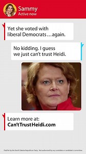Heidi Heitkamp HIGH FIVED her vote to sell out our pro-life values. What a piece of work! Heidi’s got to go! #highfiveheidi #prolife | North Dakota Republican Party