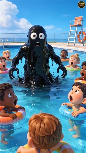 Swimming Pool ka Paani Achanak Kala Ho Gaya! 😱🐙 #shorts