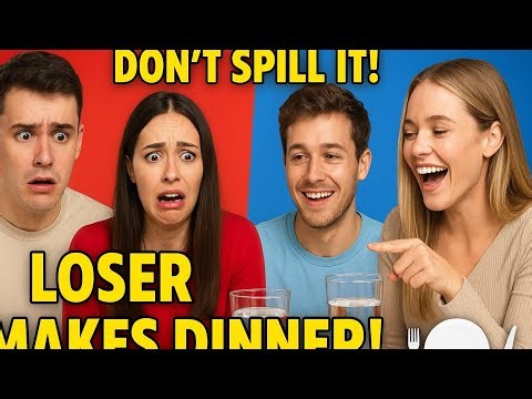 👉 Loser Makes Dinner! 😂 Couples Tap Water Glass Challenge