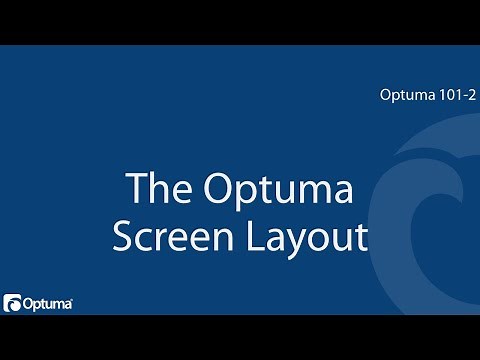 The Optuma Screen Layout