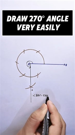 How to Draw 270° Angles #shorts #geometry #angleconstruction