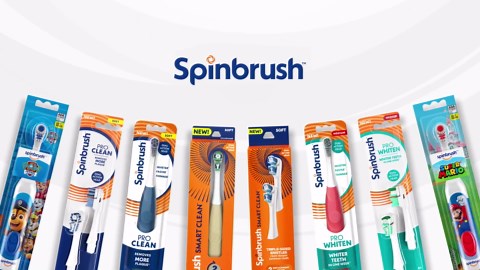 Spinbrush Super Mario Kid’s Electric Battery Toothbrush, Soft, 1 ct, Character May Vary