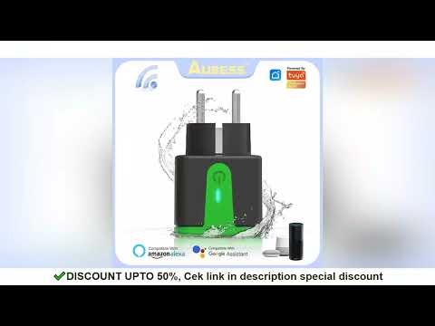 Aubess Outdoor Waterproof Smart Plug, 16A WiFi Remote Control Smart Socket With Power Monitor