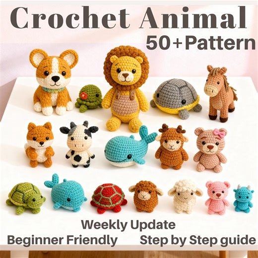 Crochet Animal Patterns: Amigurumi Plushie PDF Bundle (50+ Beginner-friendly) - Etsy UK