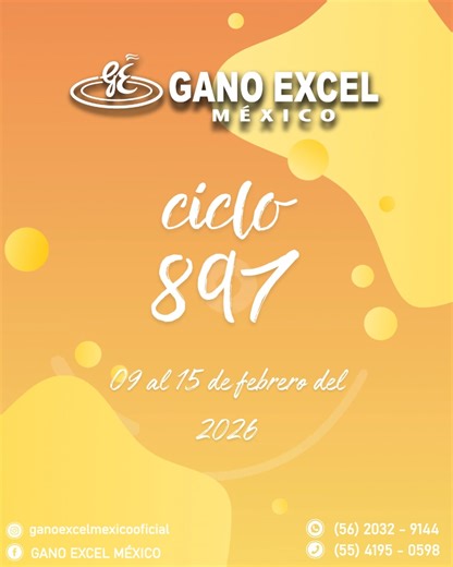 🌟 Familia Gano Excel México 🌟 Iniciamos el ciclo 897 recordando que cada nuevo comienzo es una oportunidad para hacerlo mejor, para crecer con intención y para avanzar con paso firme hacia nuestras metas. 💪✨ 🔥 El éxito no se improvisa, se construye todos los días. Mantén la disciplina, cree en tu proceso y no te detengas. Cada acción, por pequeña que parezca, te acerca al resultado que estás buscando. 💻 Tu Oficina Virtual está disponible las 24 horas, los 365 días del año, para que tu negoc