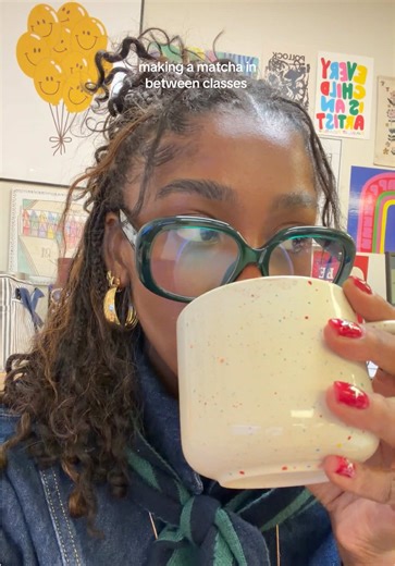 my little pocket of joy ⭐️🤸🏾‍♀️🫶🏾 #msgoodman🎨 #matcha #teachertok | matcha