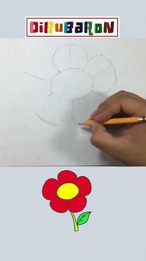 How to draw a flower with 5 petals