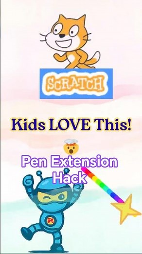 “Scratch Pen Extension Trick! Draw Rainbow Lines 🌈✨" #Shorts #myroboninjas