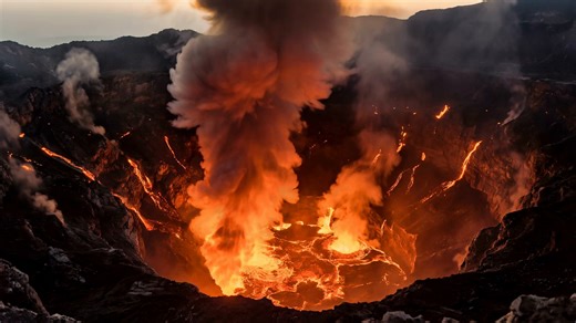 Volcano, Lava, Eruption. Free Stock Video