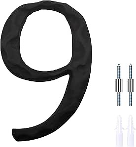 House Numbers for Outside-5 Inch Solid Cast Iron Home Address Numbers or Mailbox Numbers/Black/Number 9