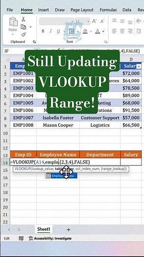 Stop Using VLOOKUP Ranges! Use Excel Tables Instead
