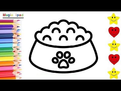 Como dibujar un COMEDERO DE PERRO | dibujos niños 💓⭐ How to draw a DOG FEEDER | drawings for kids