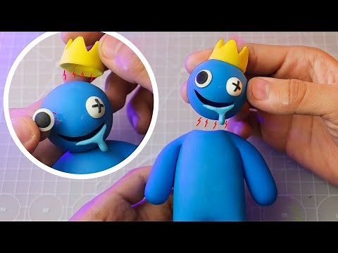 Making: BLUE - RAINBOW FRIENDS WITH MAGNETS!!!! ✔POLIMER CLAY