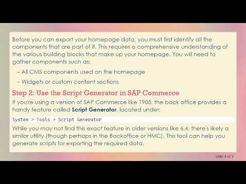 How to Export Your Homepage Data Using Impex in SAP Commerce Cloud