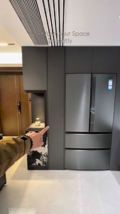 Transforming the kitchen into a closed space instantly using a hidden glass sliding door 🚪💫💡💎✨ • • #openkitchen #kitchenrenovations #slidingdoor | Tiffany Design Studio