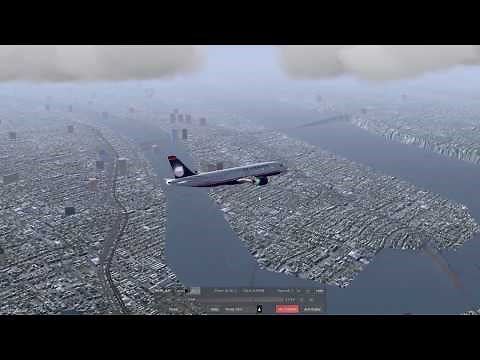 Flightgear Simulation US-Airways Flight 1549 Hudson Water Landing