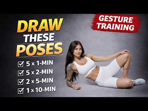 Gesture Drawing Practice #010 – Timed Figure Drawing 1-10 Min Poses