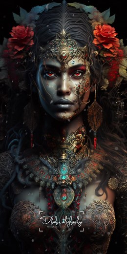 Kali is a Hindu goddess who is often associated with destruction and creation. She is usually depicted with black or dark blue skin, wild hair, and multiple arms, holding a variety of weapons and symbols. She is also often depicted standing or dancing on top of her husband Shiva, who represents the male principle of creation. #Kali #GoddessKali #KaliMa #MaaKali #Shakti #Durga #Hinduism #Tantra #KaliPuja #KaliJayanti #KaliChalisa #KaliMantra #KaliBhajan #KaliYuga #KaliMaaBhakti #KaliTattoo #KaliD