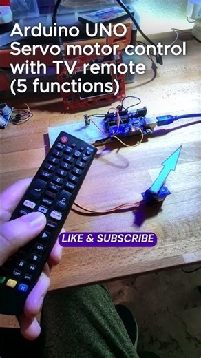 Arduino UNO - Servo control with TV remote (IR) #arduinoproject #arduinolove #arduino #servo