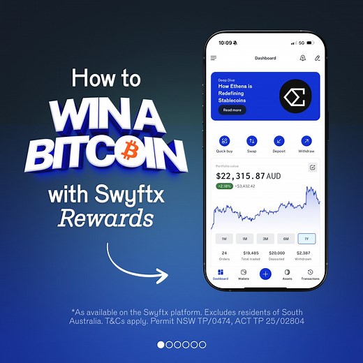 Our Bitcoin giveaway is live, as well as the chance to win $5,000 in weekly crypto prizes. 💰 Make sure to opt in before you trade to be eligible to win. Watch the video for a simple step-by-step on how to join the comp. Find out where crypto can take you: https://swyftx.app/BTCgiveaway T&Cs apply. | Swyftx