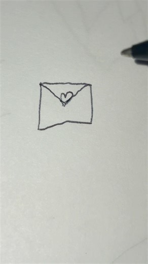 How to draw a easy Valentine’s Day envelope ✉️ ￼#shorts