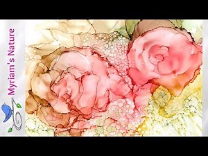 116] Painting Wispy Abstract ALCOHOL INK Roses