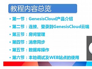 1小时学会网游开发系列之1:GenesisCloud产品介绍