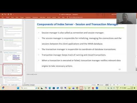 17 - ABAP on HANA - HANA DB Architecture - Components of Index Server
