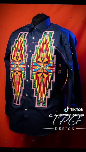 Native Design Men's Applique Button Down Fashion
