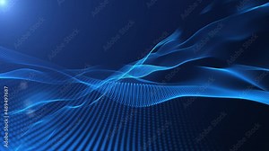 4k blue abstract background video,beautiful abstract wave technology background with blue light digital effect corporate concept,