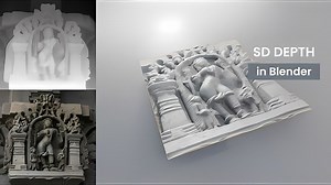 【中字】Blender 材质教程：生成深度图并置换超精细的浅浮雕 - Materialize 与 Stable Diffusion 深度图应用