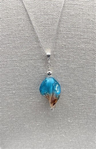 Lampwork Jewelry Glass Pendant Necklace: 925 Sterling Silver, Colorful Handmade Original Design - Etsy