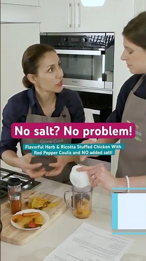 Skip the salt, not the flavor! Low-sodium herb & ricotta stuffed chicken recipe on our channel👩‍🍳