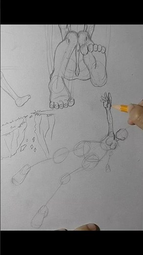 How To Draw Falling Poses Anatomy Body Tutorial Step by Step Speed Drawing 8/9 #shorts #howtodraw