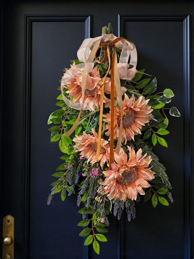 Spring Swag, Sunflower Wreath, Farmhouse Decor Decor - Etsy