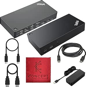 40AS0090US Lenovo Thinkpad Docking Station USB-C Gen 2-1 Year Warranty - Thinkpad Thunderbolt 3 Dock, HDMI, DisplayPort & USB C Cable - Universal Docking Station (Renewed)
