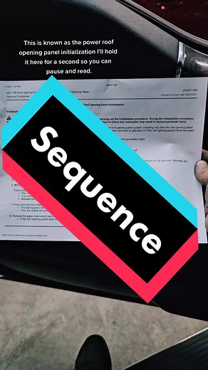 Here is the power roof opening panel initialization for a 2017 Ford F1...