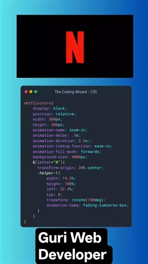 Netflix #viralvideo #viral #coding #frontend #javascript #css #netflix #logodesign #animation