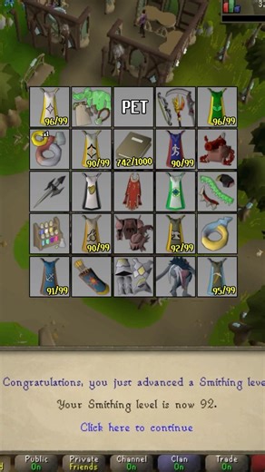 92 Smithing on My OSRS Ironman! #osrs #gaming #runescape