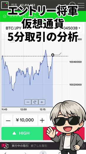 仮想通貨もAI分析して分析力アップ！エントリー将軍！#バイナリーオプション #バイナリー