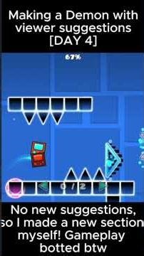 Day 4 of Making a Demon Level in #geometrydash with viewer suggestions! #gd #leveleditor