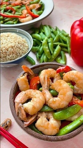 Quick & Healthy Stir-Fried Garlic Shrimp with Snap Peas - Easy Dinner Idea