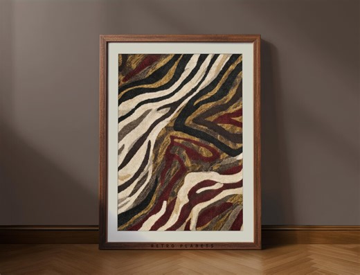 Retro Zebra Print: Abstract Animal Wall Art (digital Download - Etsy New Zealand