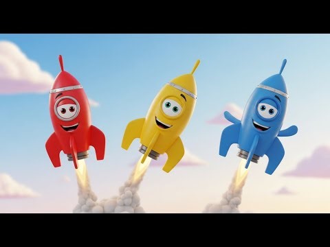 Three Little Toy Rockets Fly Fly Fly | Space Adventure & Counting Song
