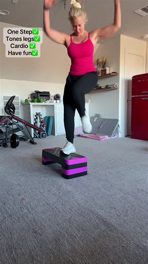 Adjustable step aerobics bench for at home workouts, fat burning cardio and lower body toning. This aerobic step platform is perfect for beginners and women over 40 who want low impact exercise that still delivers results. Great for step workouts, strength training, glute workouts, leg day and even core exercises. Non slip surface, adjustable height and easy home gym setup. #stepaerobics #cardiodance #danceworkout #tiktokshopjumpstartsale #tiktokshopcreatorpicks