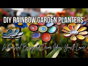 🌈DIY Rainbow Garden Planters & Sculptures | Whimsical Backyard Decor Ideas You’ll Love!