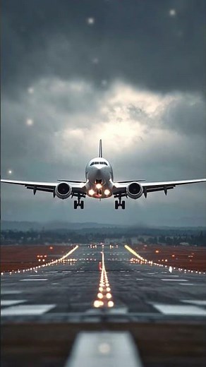 Epic Airplane Landing from Front View ✈️🔥 | Stunning Runway Scene #shorts #aviation