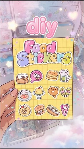 diy papercraft🍥💛kawaii food stickers🍮🥞#diy #sticker #shorts #fyp #trending #craft #handmade #kawaii