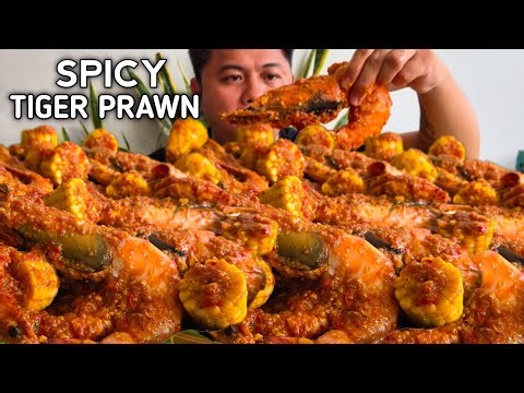 SPICY TIGER PRAWN | OUTDOOR COOKING | MUKBANG PHILIPPINES