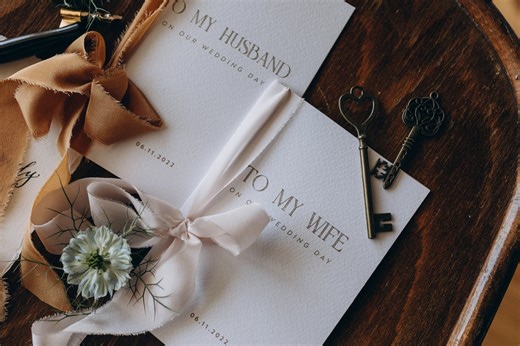 Personalized Husband Wife Letters to My Wedding Day Cards With Silk Ribbon - Etsy